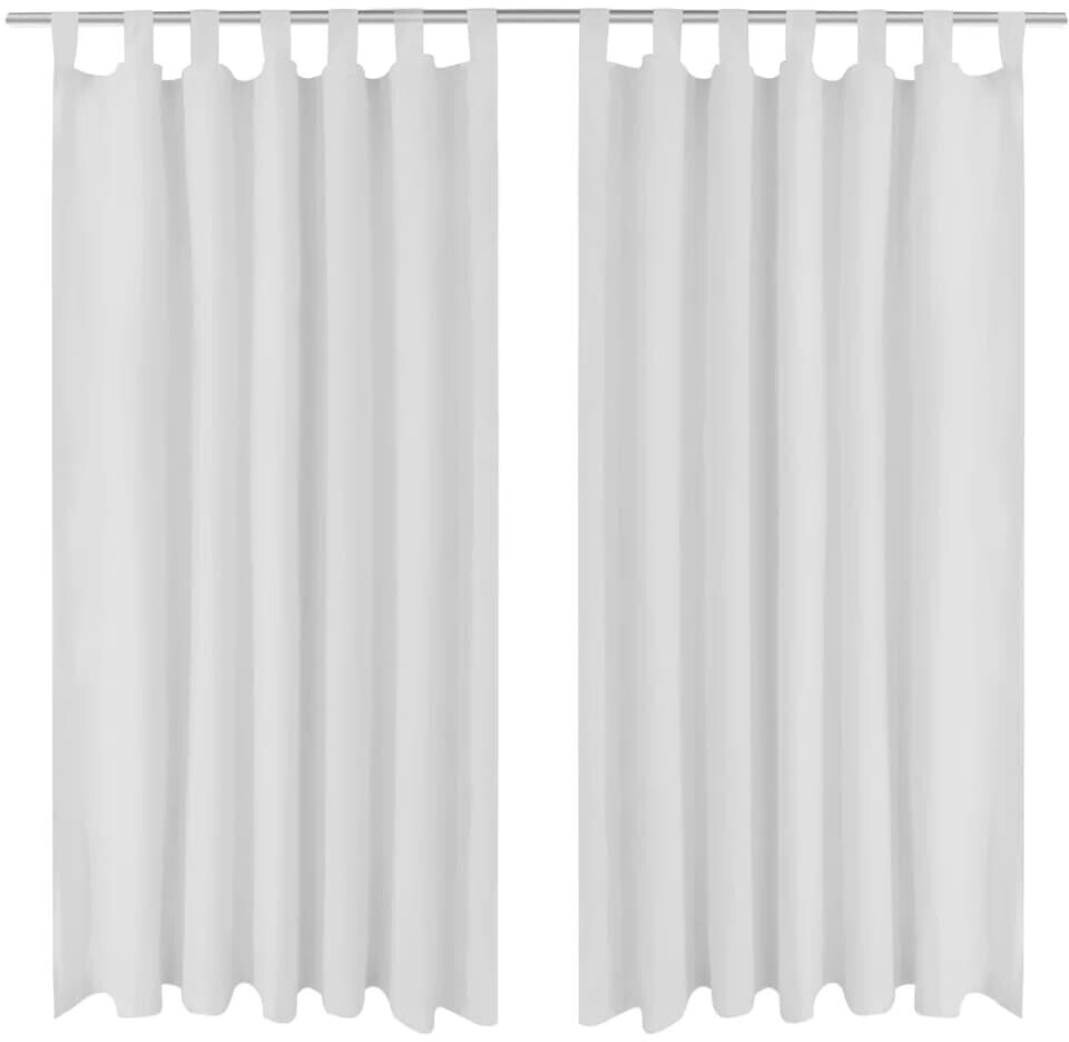 vidaXL Curtains made of satin 2-parts 140 x 175 cm white (130359)