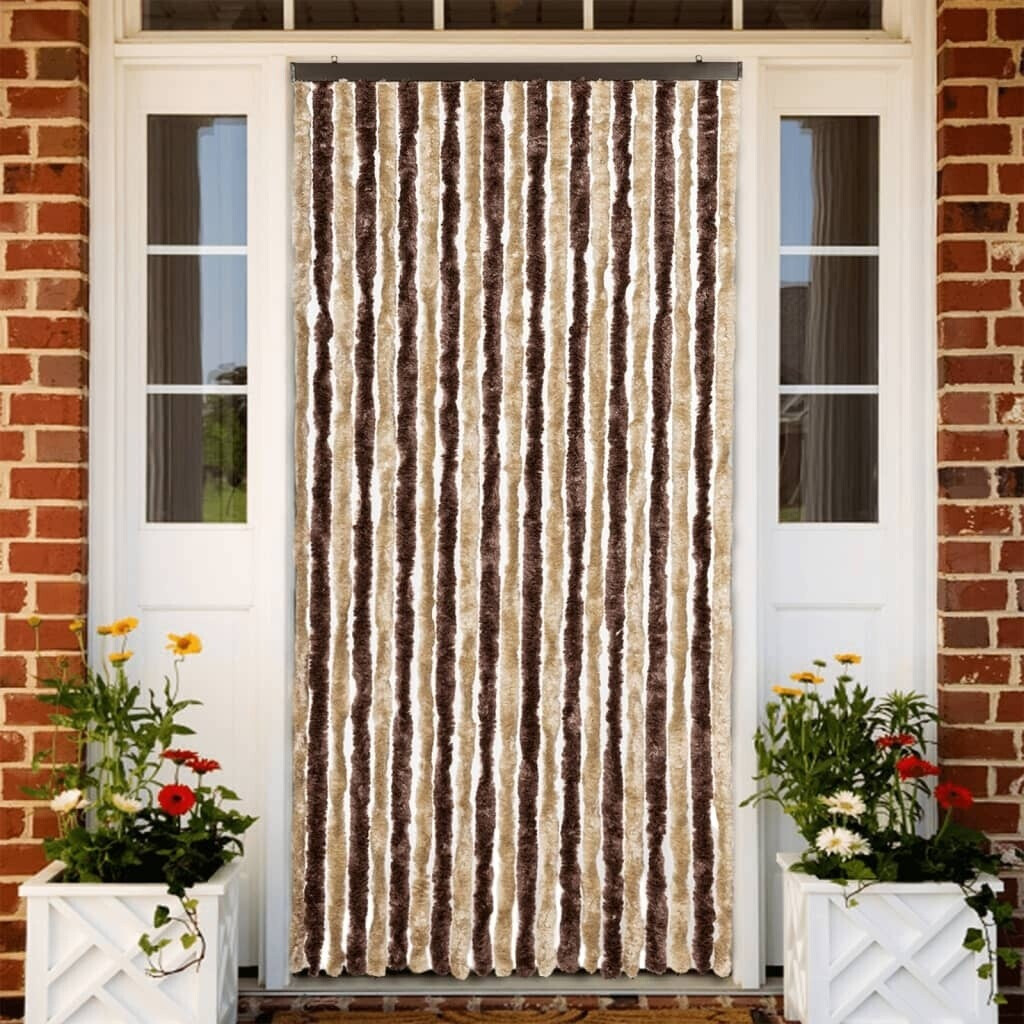 vidaXL Insect protection curtain beige and light brown 90x200 cm chenille (315121)