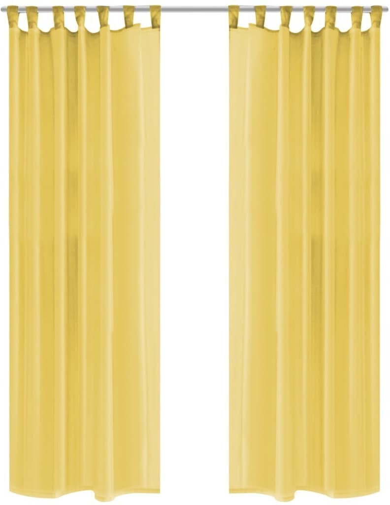 vidaXL Voile curtains 2 pieces 140 x 245 cm yellow (132250)