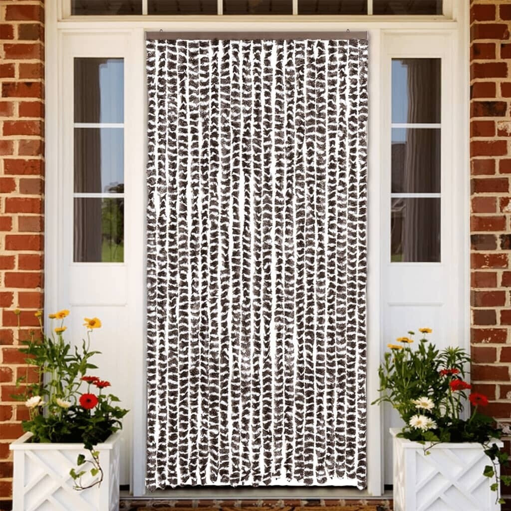 vidaXL Insect protection curtain brown and white 90x220 cm chenille (325452)