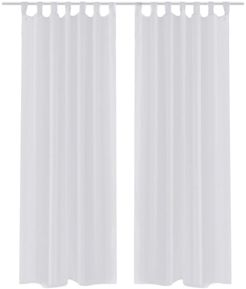 vidaXL 2 x transparent curtain ready-made curtain 140 x 245 cm white (130199)