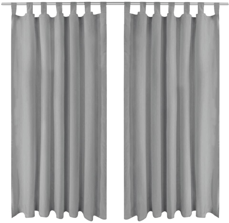 vidaXL Curtains made of micro satin 2 pieces with loops 140x245 cm gray (132215)