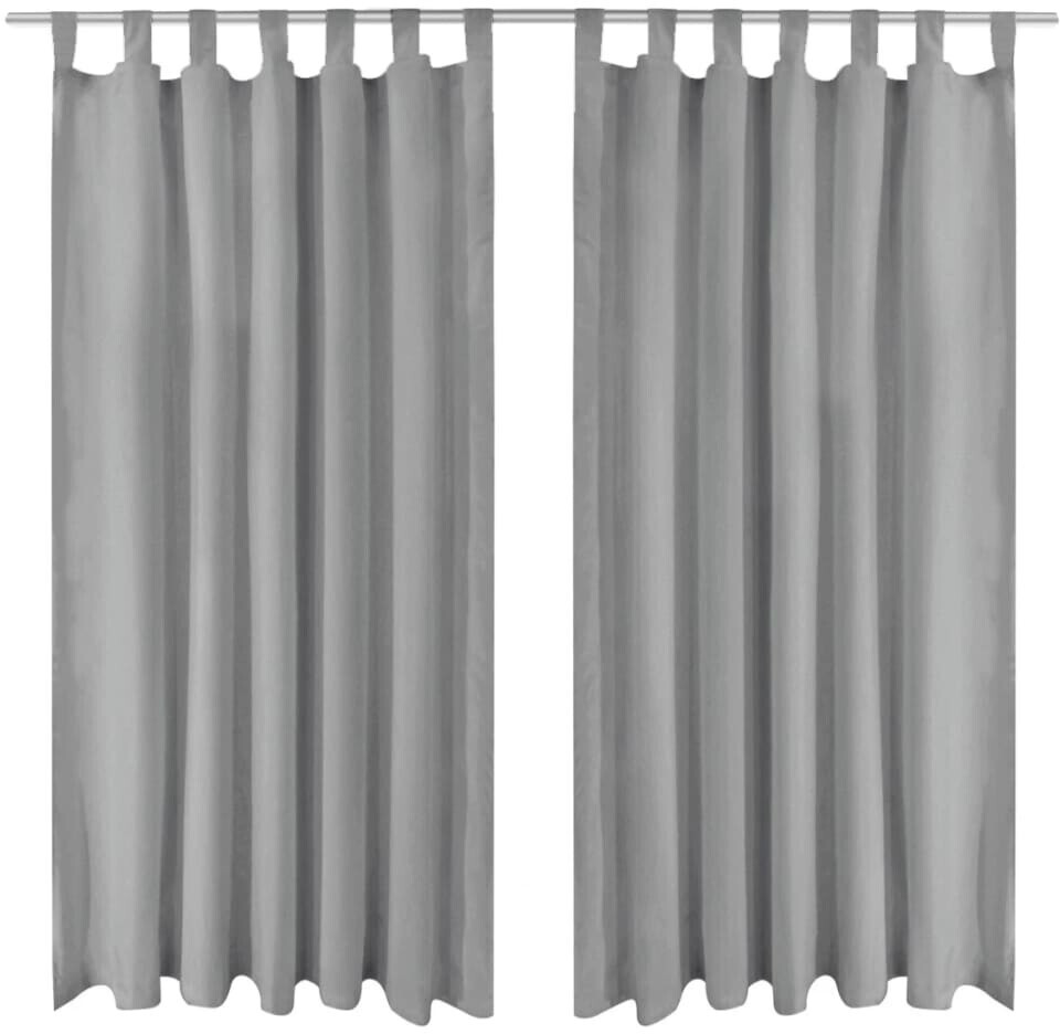 vidaXL Curtains made of micro satin 2 pieces with loops 140x225 cm gray (132214)