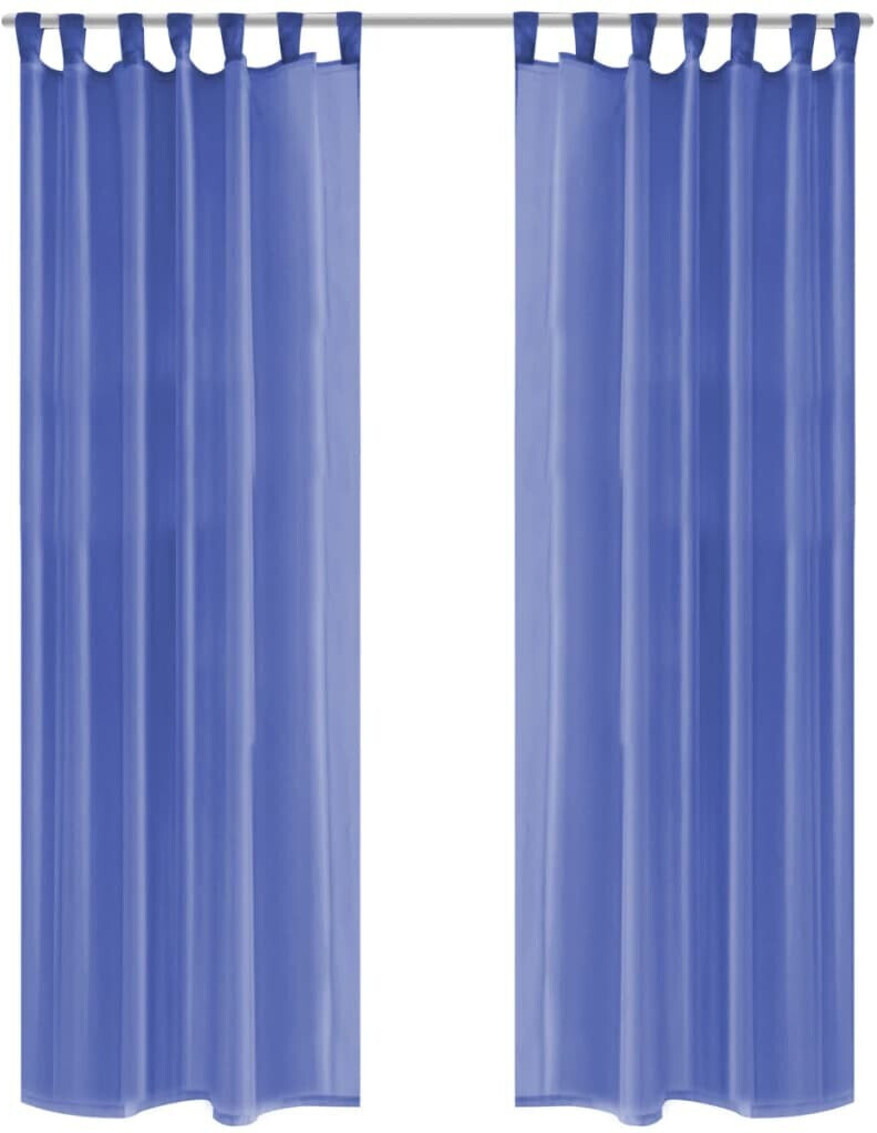 Photos - Curtains & Drapes VidaXL Voile curtains 2 pieces 140 x 245 cm royal blue  (132247)