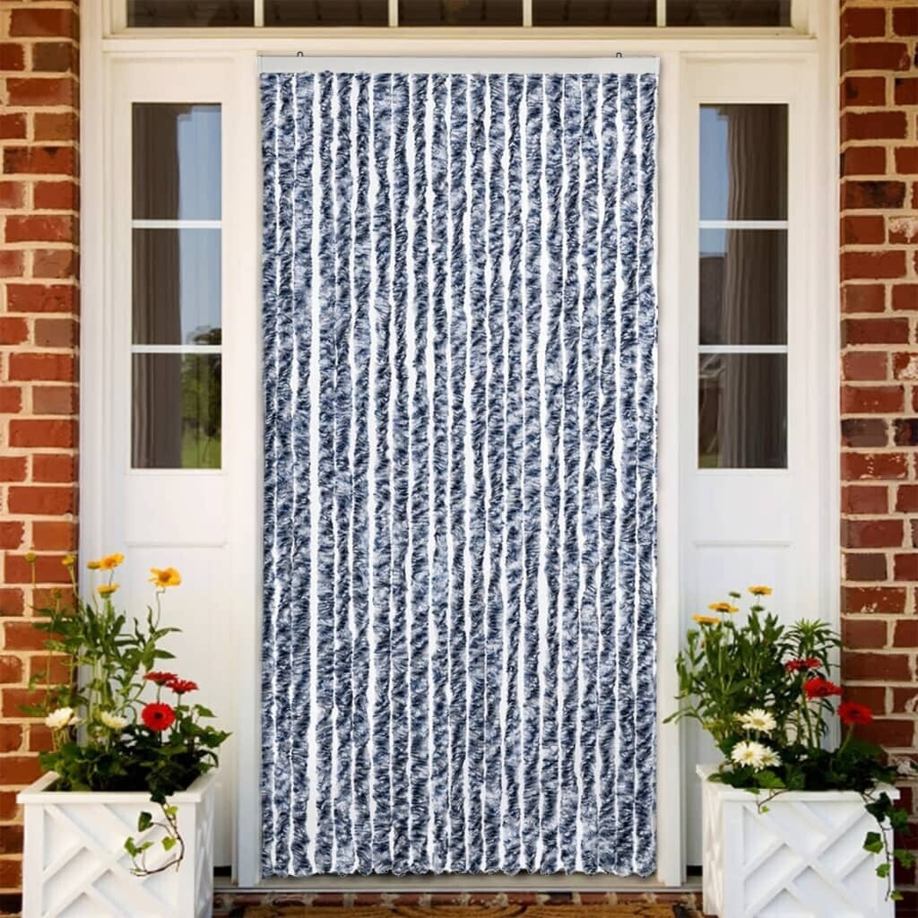 vidaXL Insect protection curtain blue and white 90x200 cm chenille (315127)