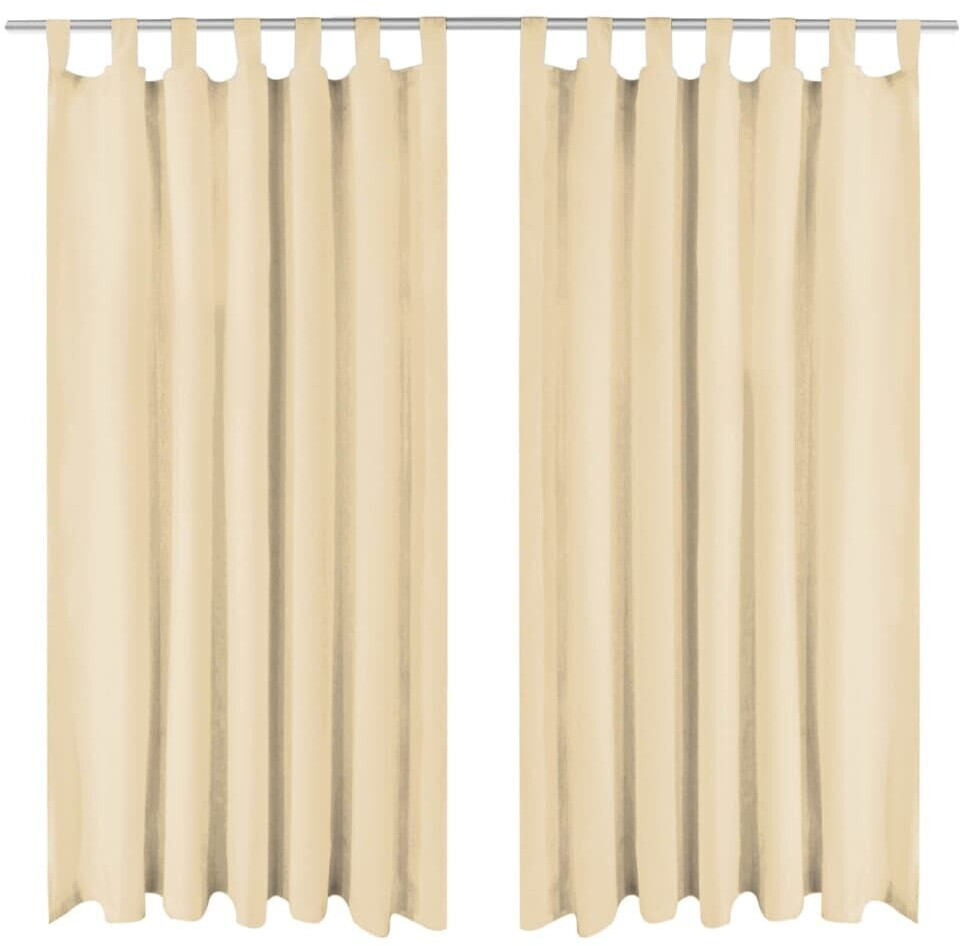 vidaXL Curtains made of micro satin 2 pieces with loops 140×175 cm beige (132216)
