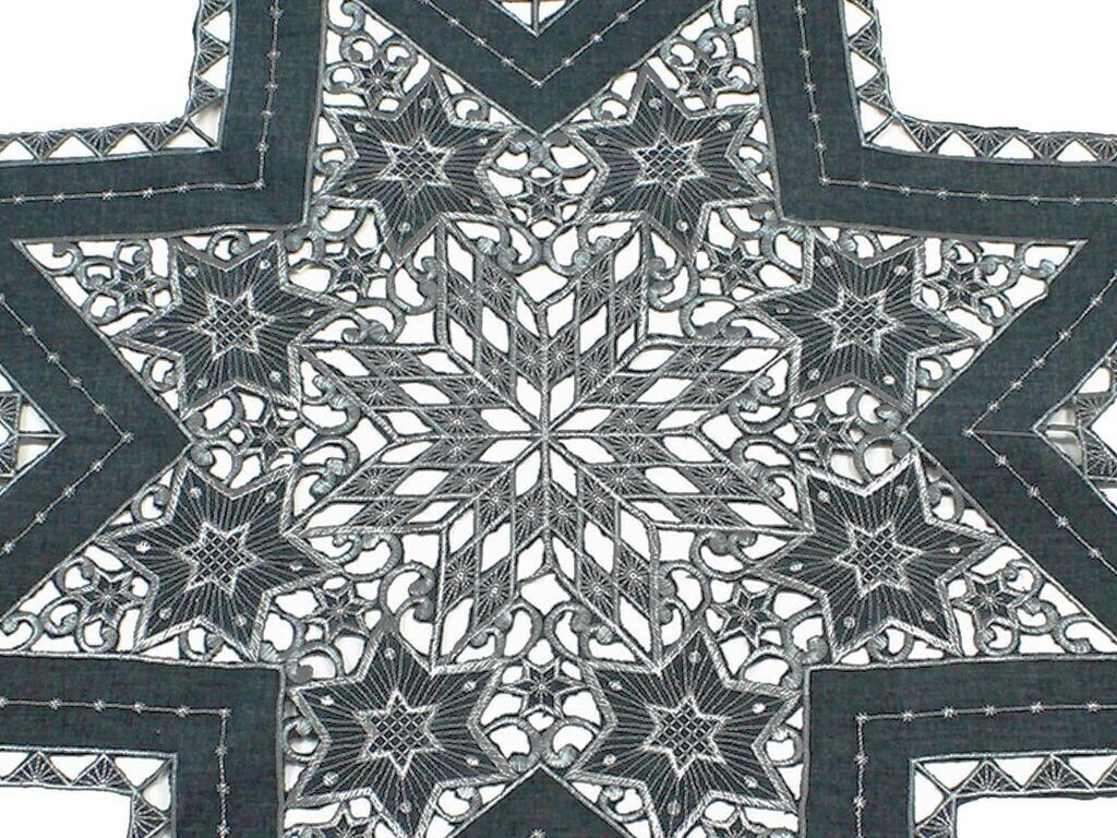 Haus und Deko Sterne Weihnachten Deckchen Advent 85 cm anthrazit silber  bestickt Untersetzer Mitteldecke ab 19,95 € | Preisvergleich bei