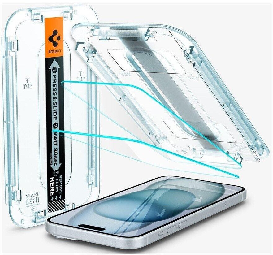 Spigen Glass tR EZ Fit 2 Pack Transparency iPhone 15 Plus