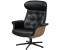 Sofa.de Sessel in Leder mit Knopfnaht Timeout schwarz 80x101x81 cm