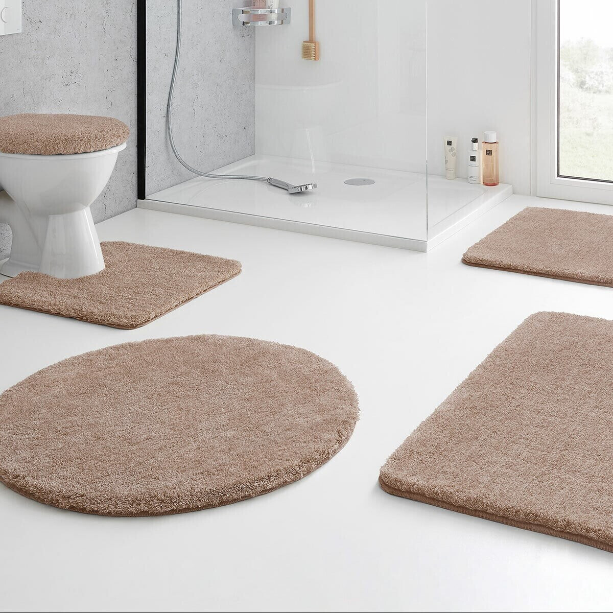 Kleine Wolke Badteppich Relax Taupe 55 cm x 55 cm WC-Vorleger mit  Ausschnitt ab 33,92 € | Preisvergleich bei | Toilettenbürstenhalter