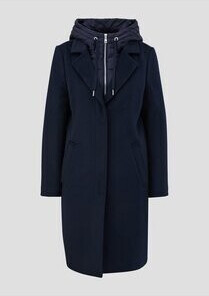 S.Oliver Kapuzenmantel Fabricmix - Wollmix Mit Reverskragen | Klassischer Mantel Im Modernen Style