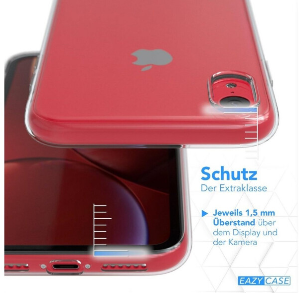 Eazy Case Slimcover Clear für Apple iPhone XR 6,1 Zoll, durchsichtige Hülle Ultra Dünn Silikon Backcover TPU Telefonhülle Klar, Bild 3