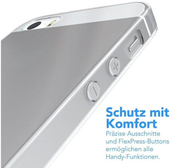 Eazy Case Slimcover Clear für iPhone SE 2016 / iPhone 5/5S 4,0 Zoll, durchsichtige Hülle Ultra Dünn Silikon Backcover TPU Telefonhülle Klar, Bild 4