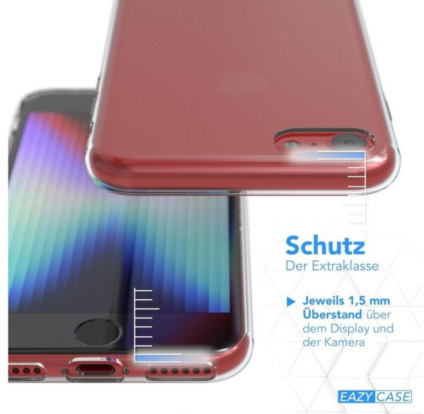 Eazy Case Slimcover Clear für iPhone SE 2022/20, iPhone 8/7 4,7 Zoll, durchsichtige Hülle Ultra Dünn Silikon Backcover TPU Telefonhülle Klar, Bild 3