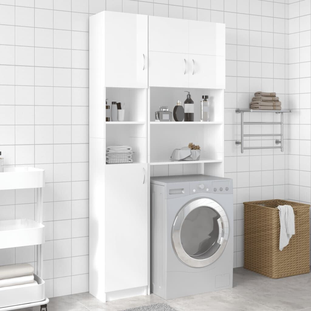 vidaXL Bathroom Tall Cabinet (32 x 25,5 x 190 cm) white gloss