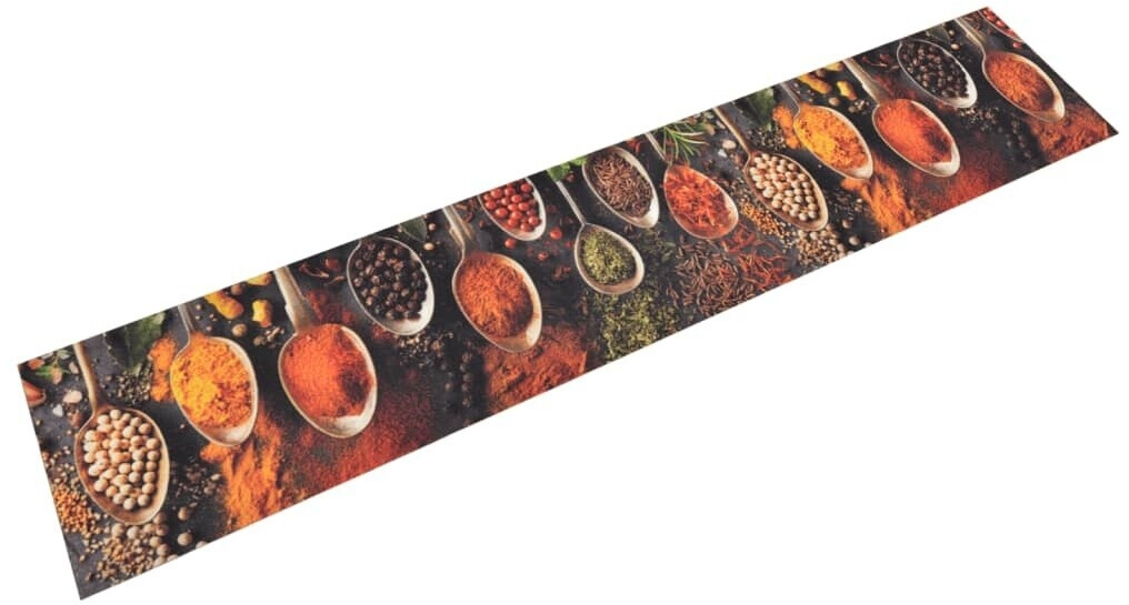 vidaXL Kitchen Rug Washable Spoons & Spices 60x300 cm Velvet (136545)