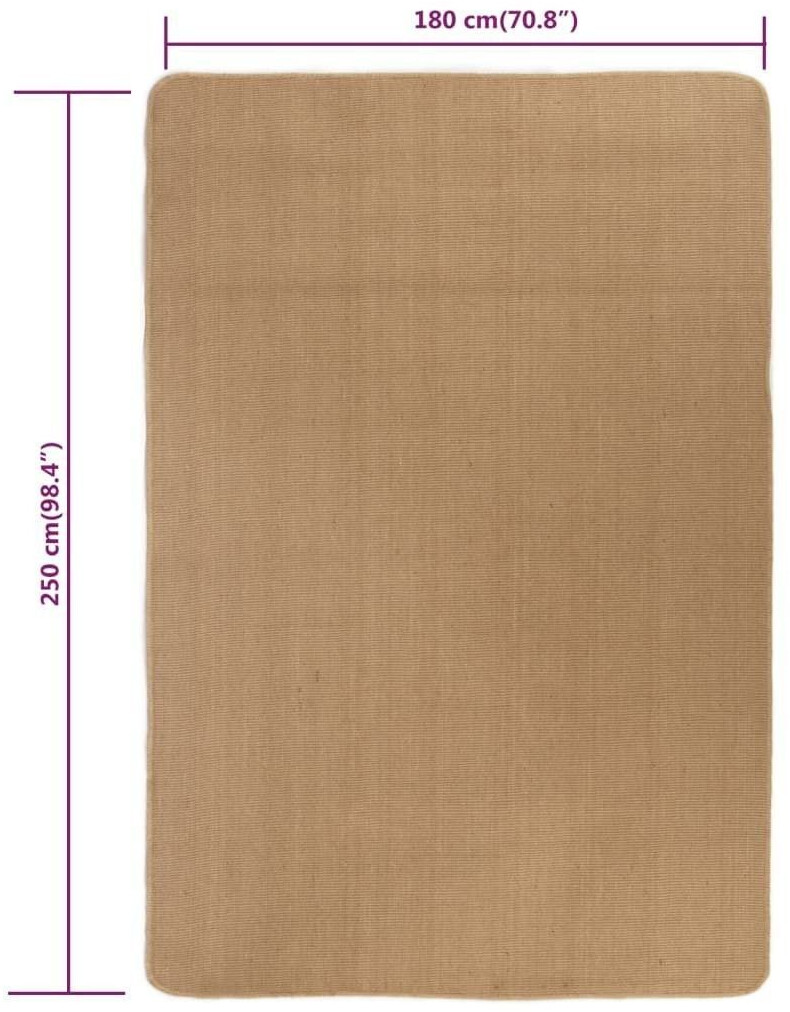 vidaXL Rug jute with latex backing 180x250 cm (343582)
