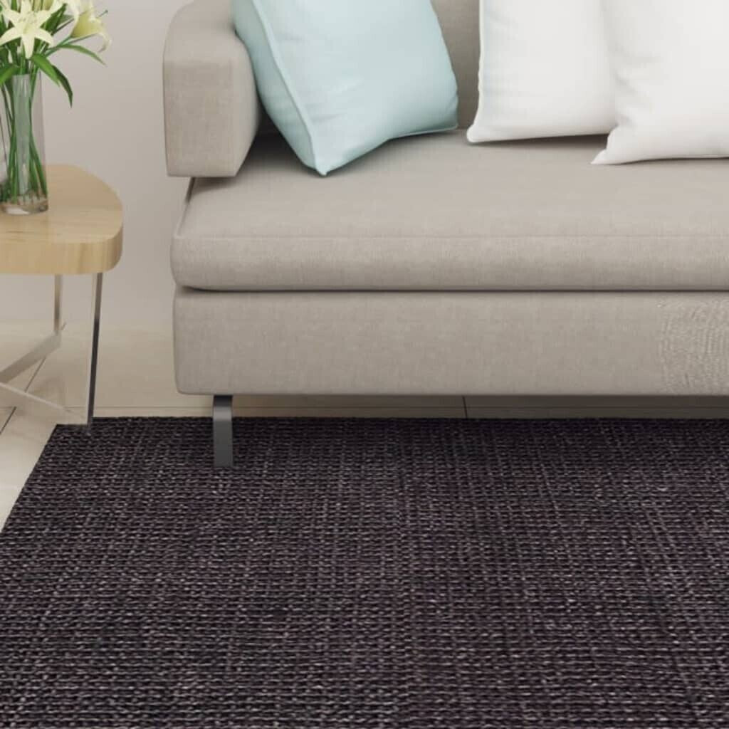 vidaXL Natural Sisal Carpet 80x300 cm Black (136326)