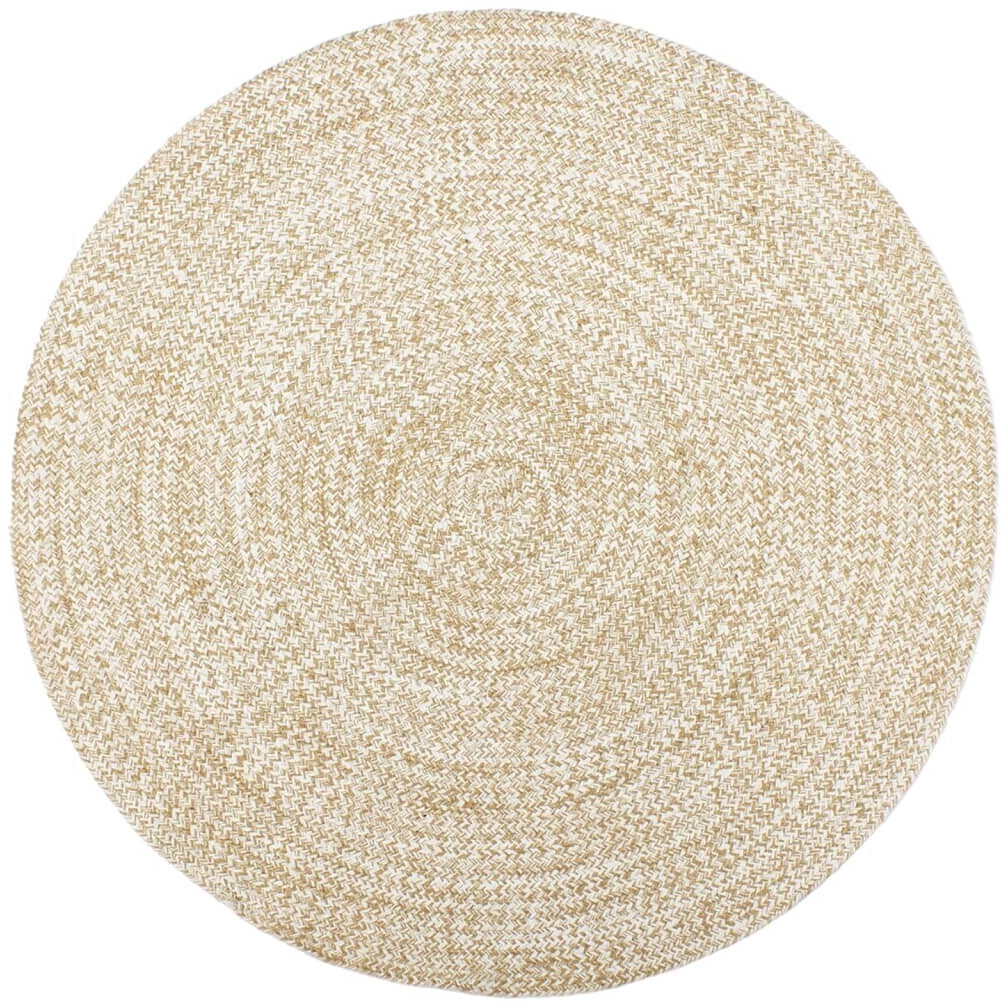 vidaXL Carpet Handmade Jute White/Brown 180 cm (343617)