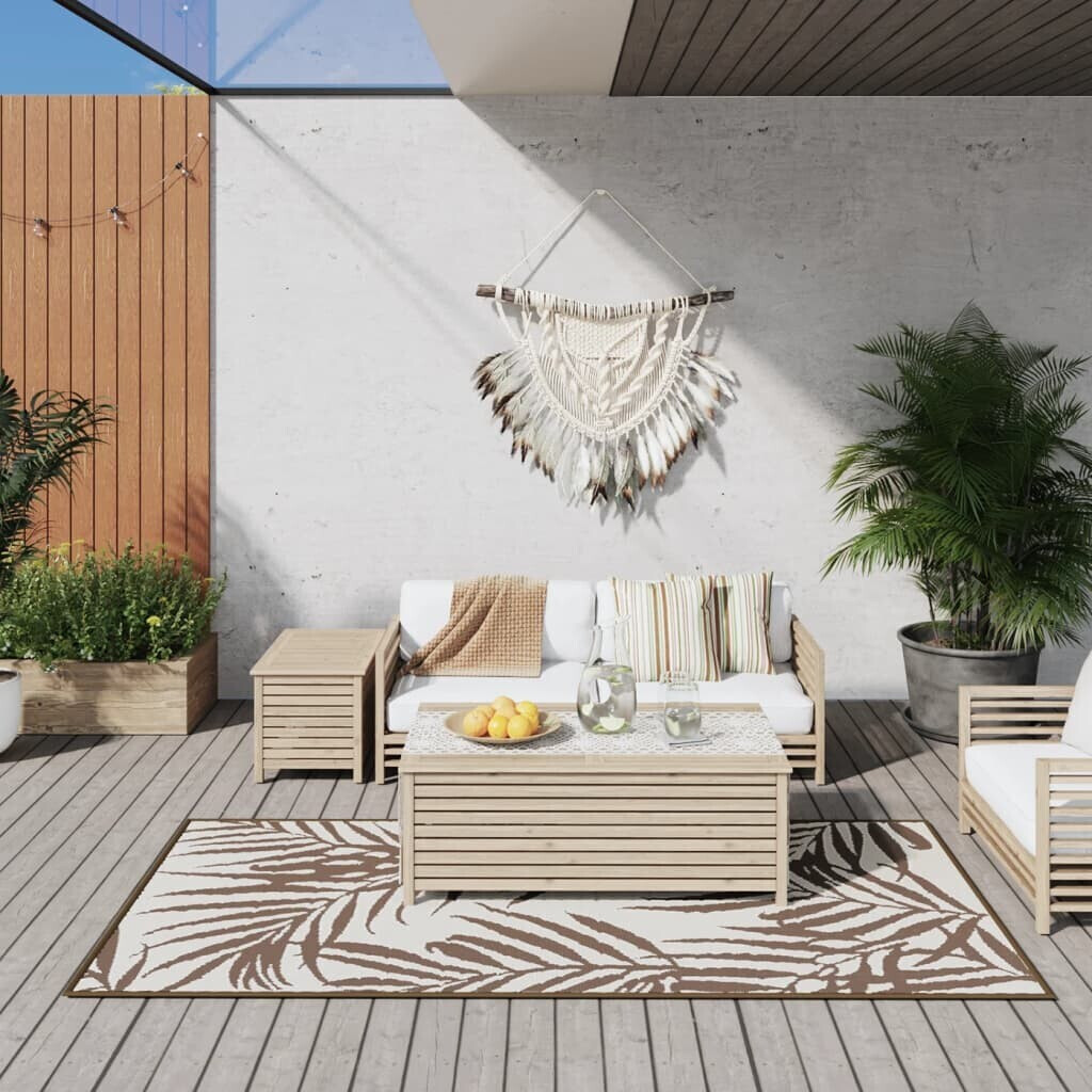 vidaXL Outdoor carpet brown/white 100x200 cm (364790)