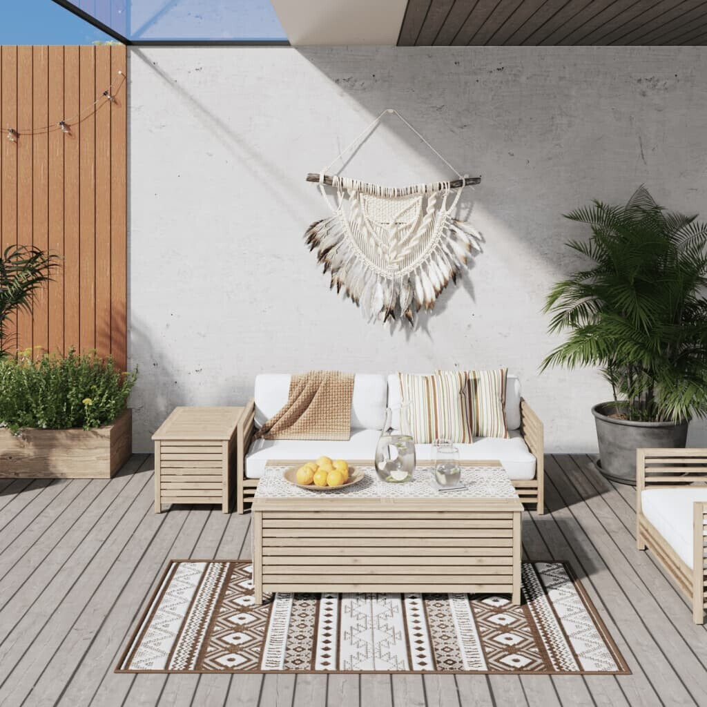 vidaXL Outdoor carpet brown/white 80x150 cm (364794)