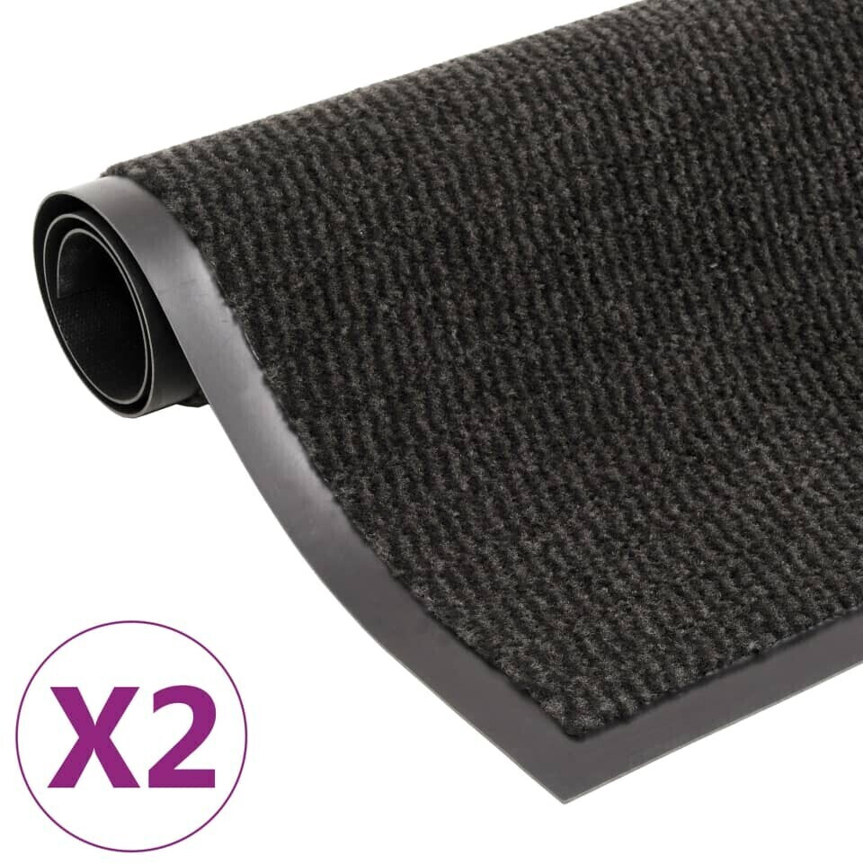 vidaXL Dirt trapper mats 2 pieces. Rectangular tufted 60x90 cm black (3051606)