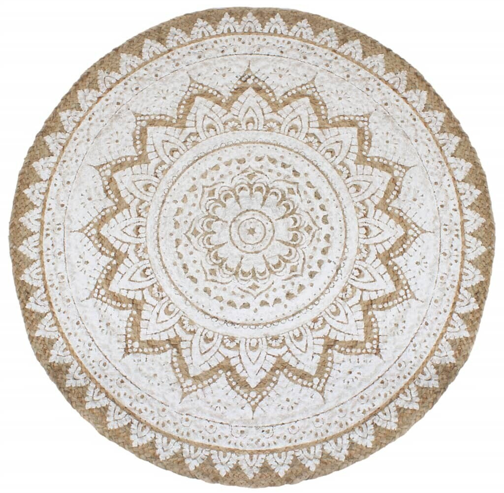 vidaXL Rug Jute Braided Printed 180 cm Round (343587)