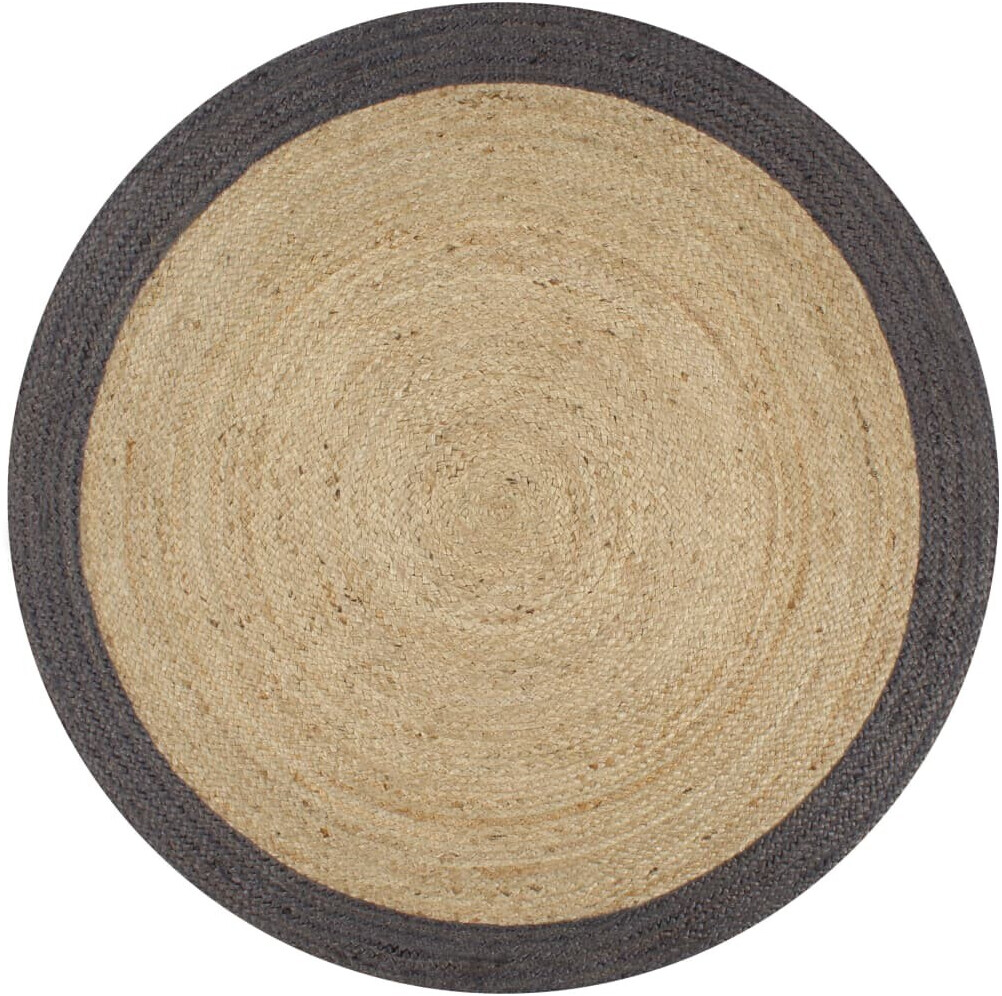 vidaXL Rug Handmade Jute with Dark Gray Edge 150 cm (133679)