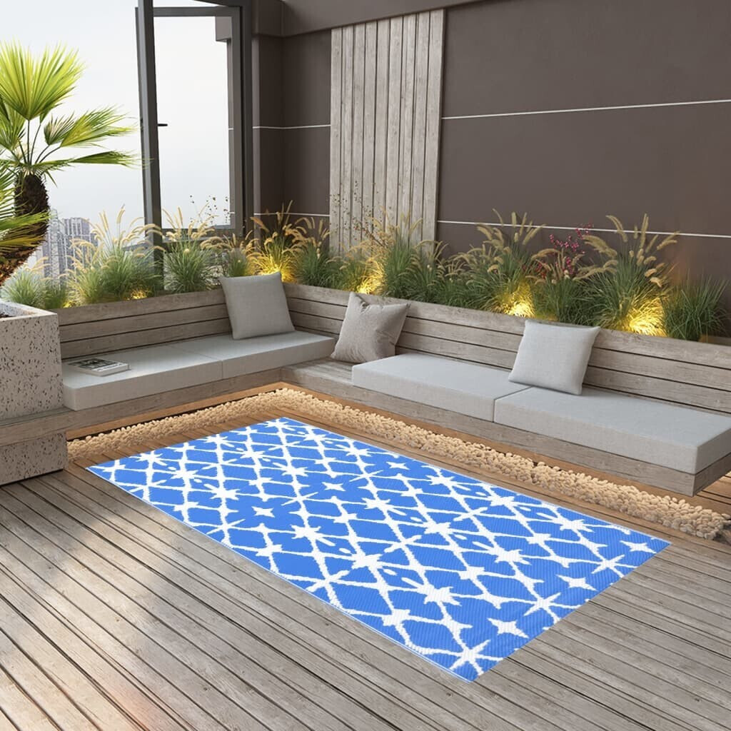 vidaXL Outdoor carpet blue/white 160x230 cm PP (310446)