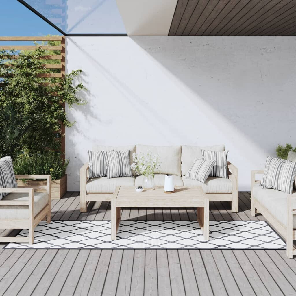 vidaXL Outdoor carpet grey/white 80x250 cm (364780)