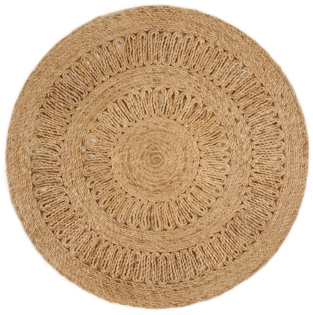 vidaXL Rug Jute Hand Braided 90 cm Round (344961)