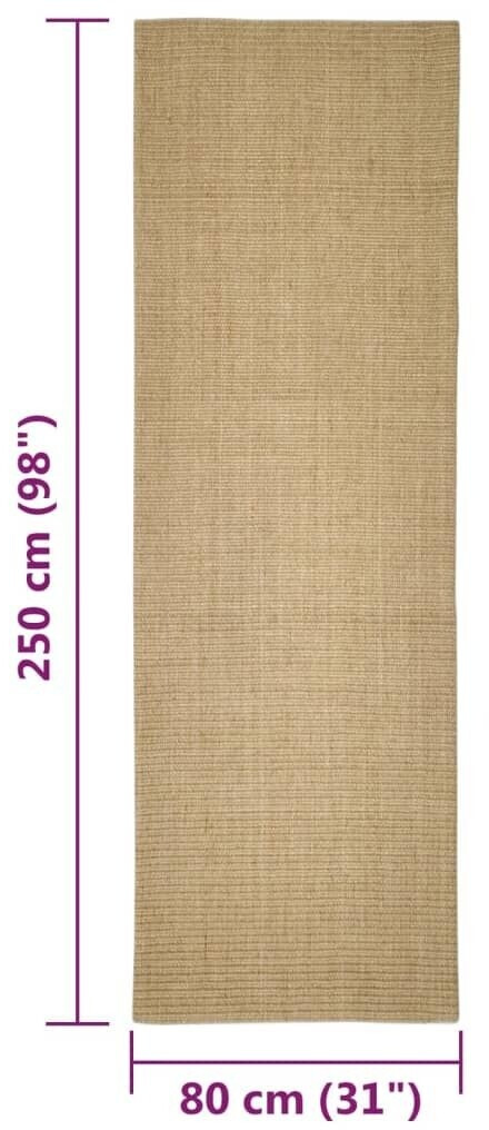 vidaXL Carpet natural sisal 80x250 cm (136307)