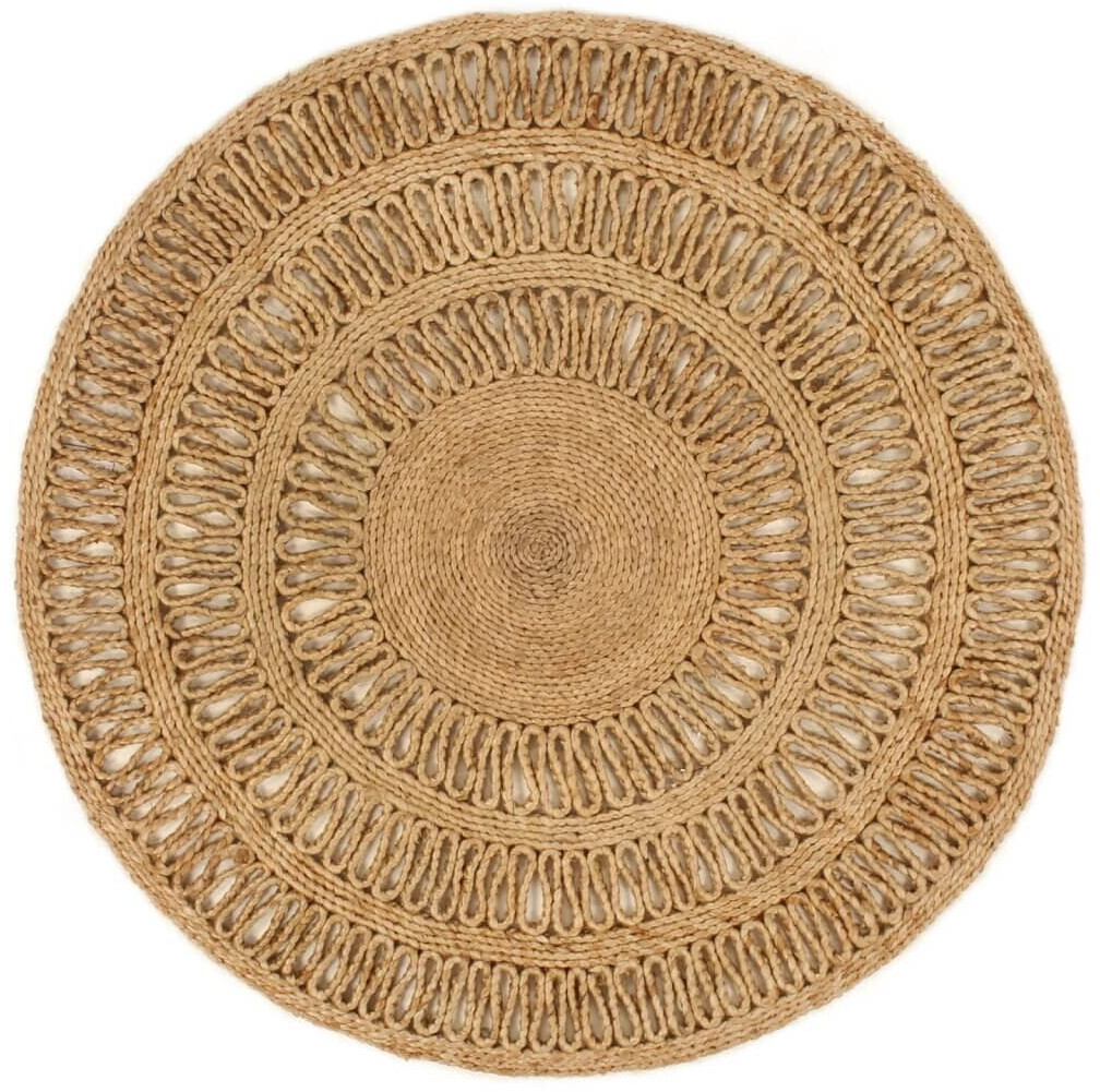 vidaXL Rug Jute Hand Braided 90 cm Round (344953)