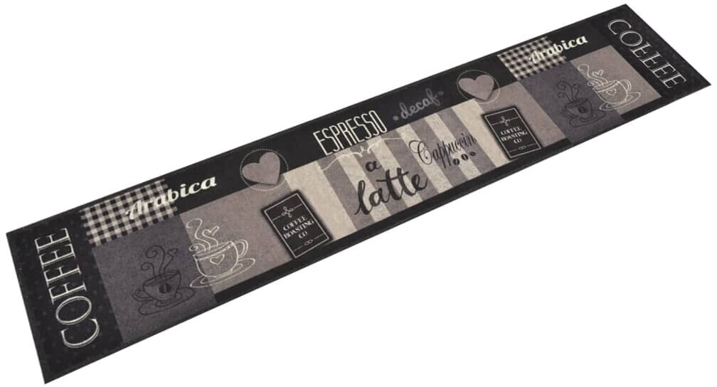 vidaXL Kitchen Rug Washable Coffee Black 60x300 cm Velvet (136557)
