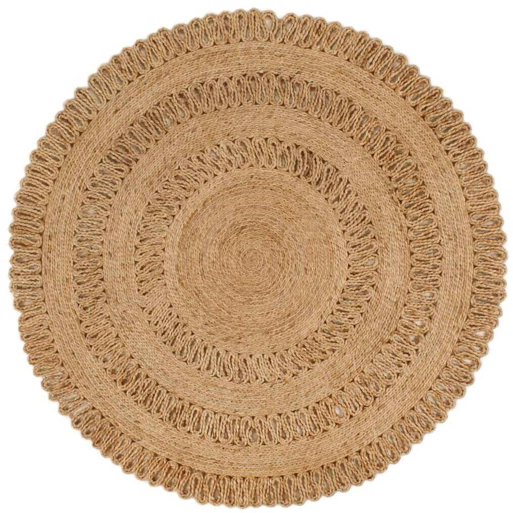 vidaXL Rug Jute Hand Braided 120 cm Round (344950)
