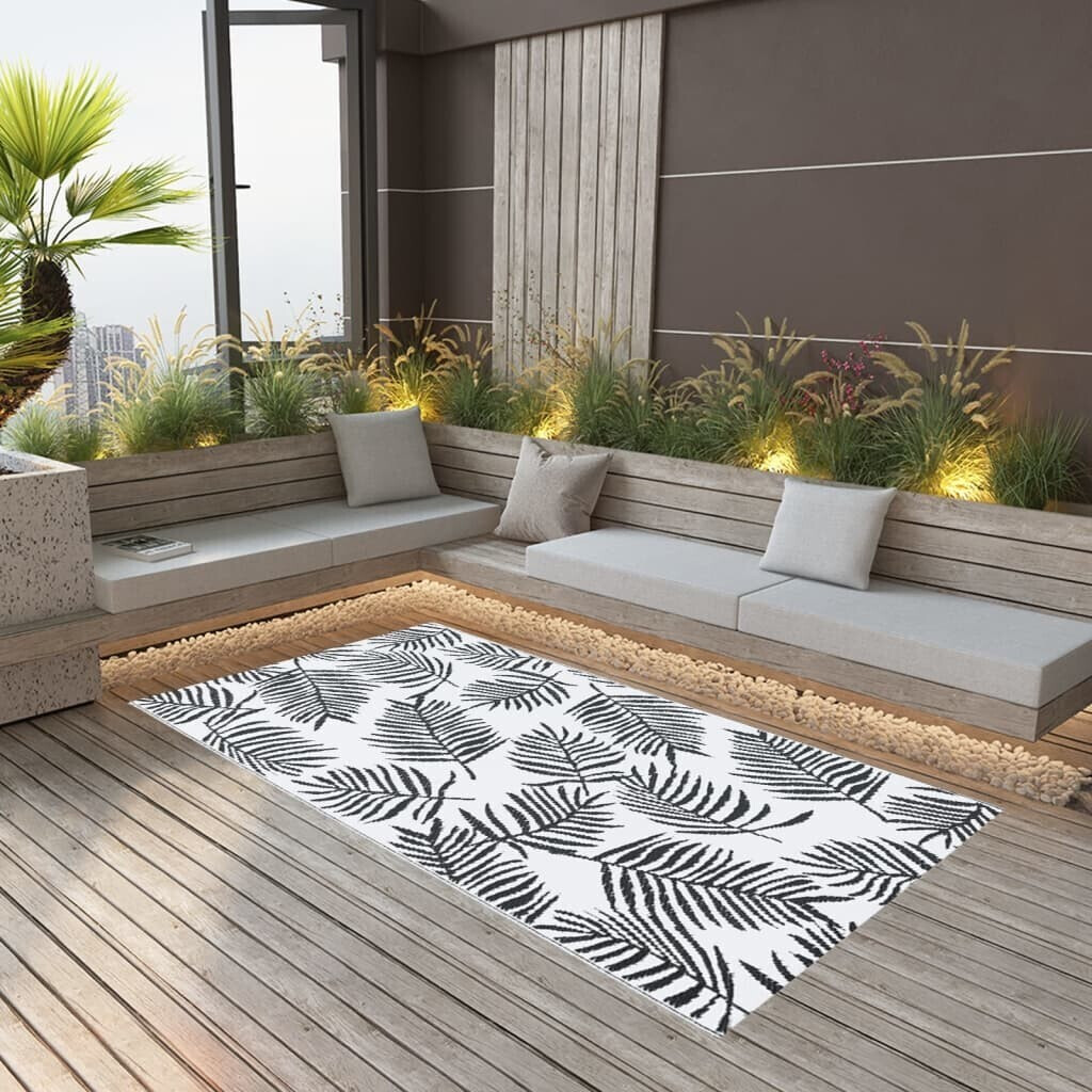 vidaXL Outdoor carpet white/black 120x180 cm PP (310425)
