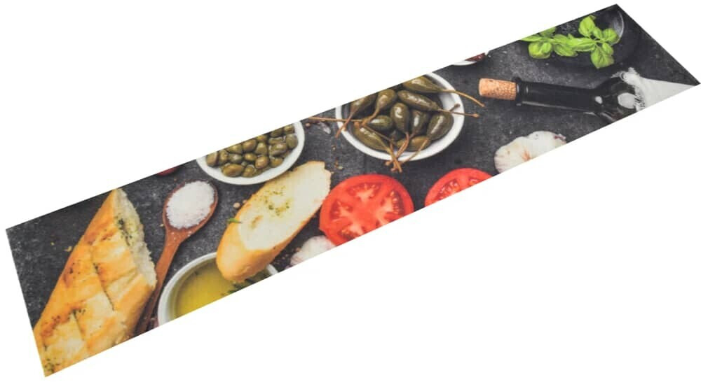 vidaXL Washable Kitchen Rug Wine & Food 60x300 cm Velvet (136554)
