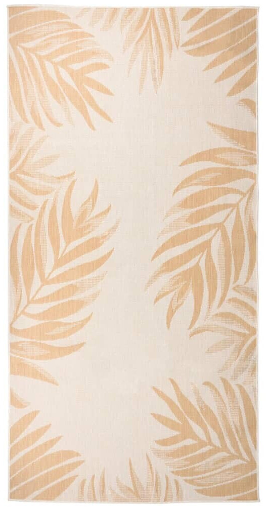 vidaXL Outdoor carpet flat weave 100x200 cm leaf pattern (340857)