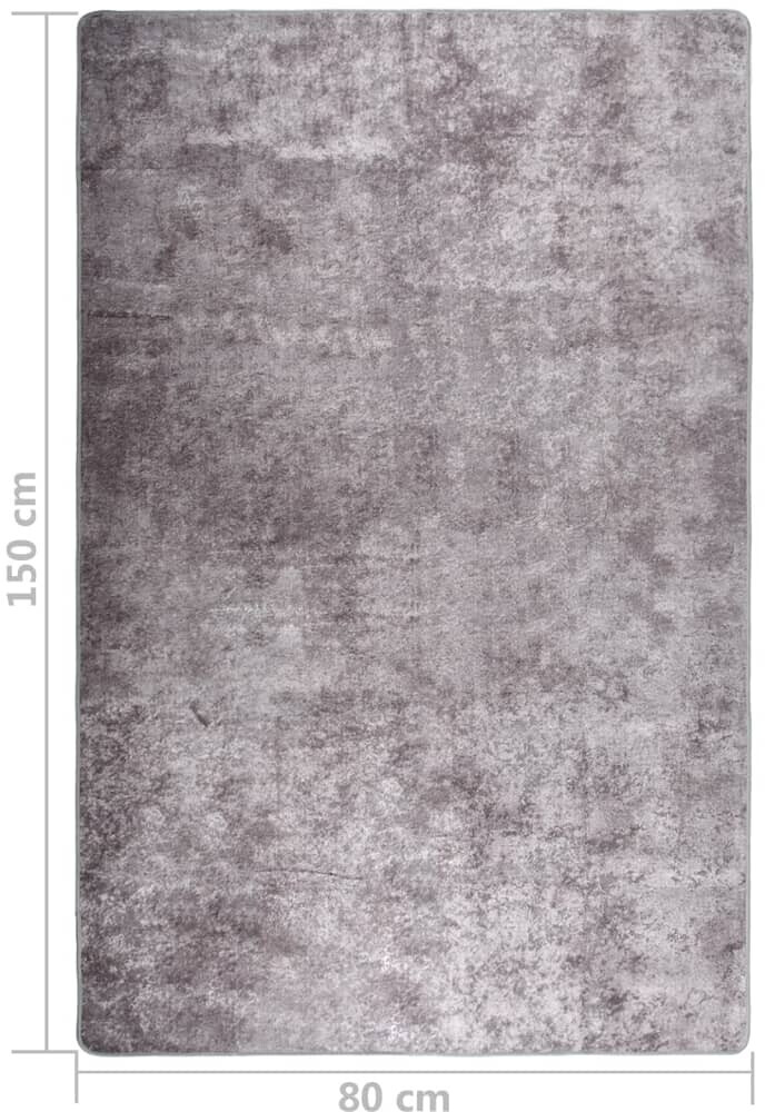 vidaXL Teppich Waschbar 80x150 cm Grau Rutschfest (337958) ab 26,99 €
