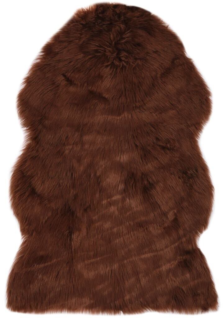 vidaXL Rug 60 × 90 cm artificial sheepskin brown (284713)