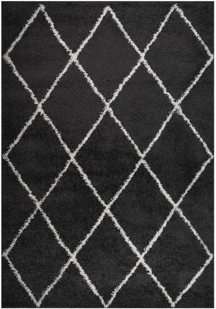 vidaXL Rug Shaggy high pile cream/anthracite 160x230 cm (342161)