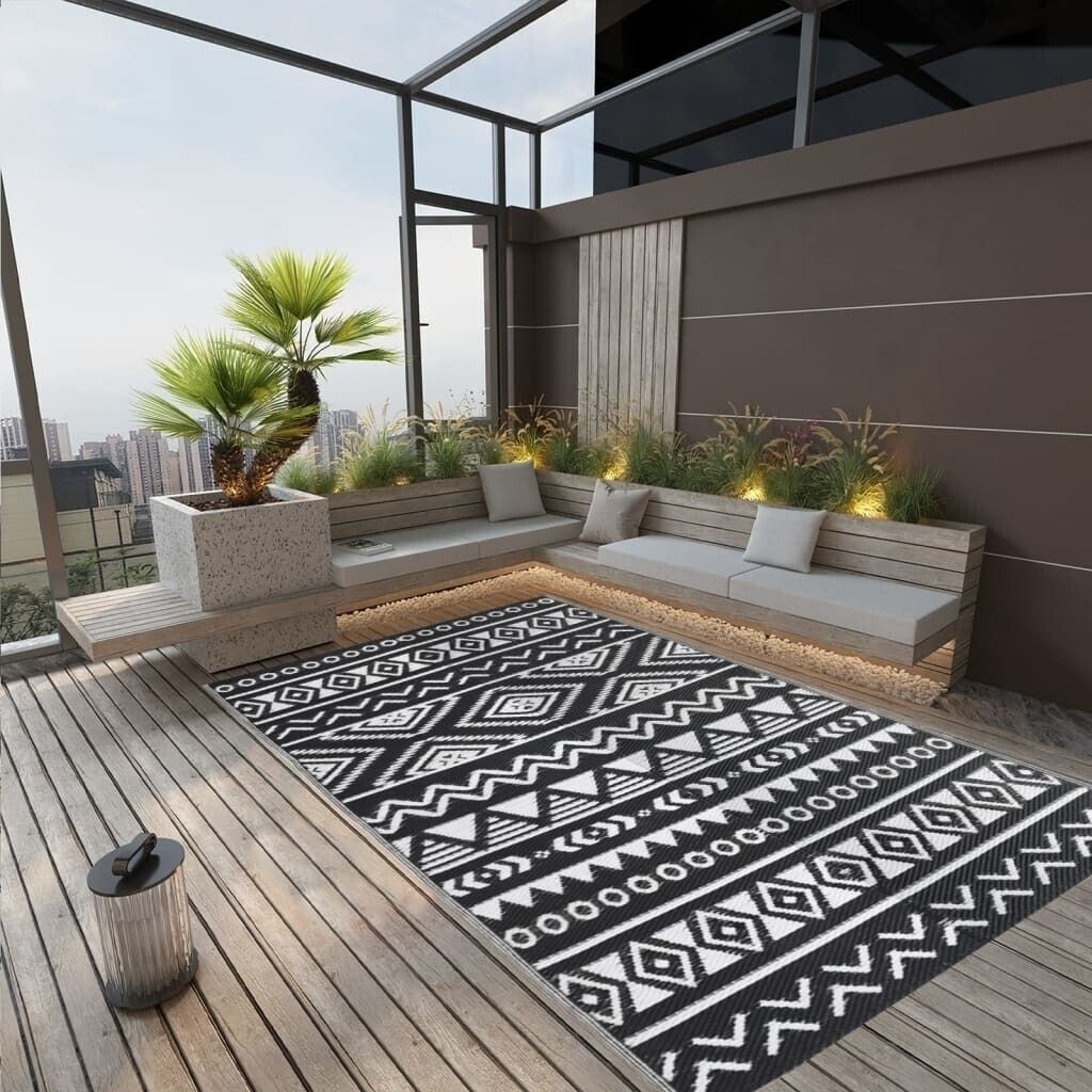 vidaXL Outdoor carpet black 190x290 cm PP (316980)