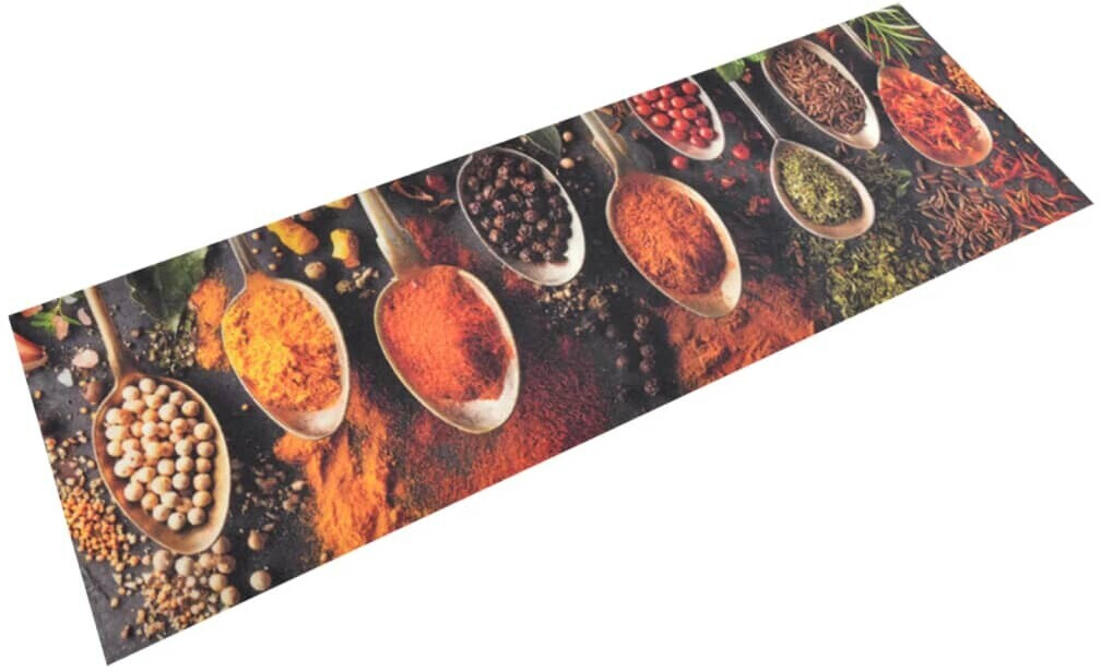 vidaXL Kitchen Rug Washable Spoons & Spices 60x180 cm Velvet (136544)