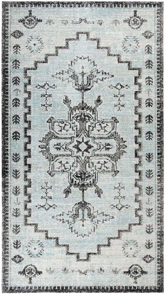 vidaXL Outdoor carpet flat weave 115x170 cm green/gray (317064)