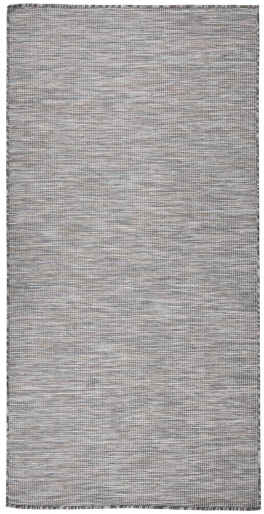 vidaXL Outdoor carpet flat weave 100x200 cm brown/blue (340815)