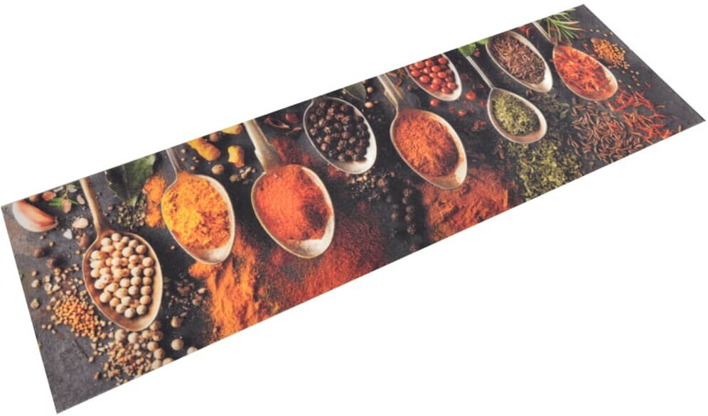 vidaXL Kitchen Rug Washable Spoons & Spices 45x150 cm Velvet (136543)