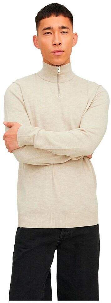 Jack & Jones Emil jumper with half zip (12189339) beige/white