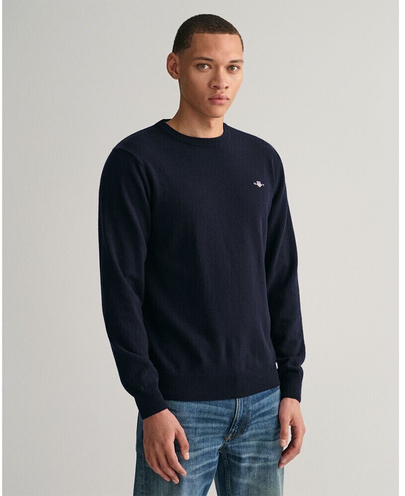 GANT Superfine Lambswool Crew Neck Sweater (87211) blue