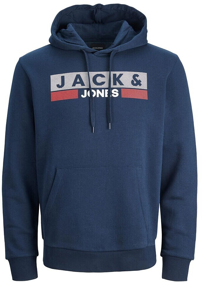 Jack & Jones Hoodie Large Size Corp Logo (12163777) Navy Blazer / Print Play
