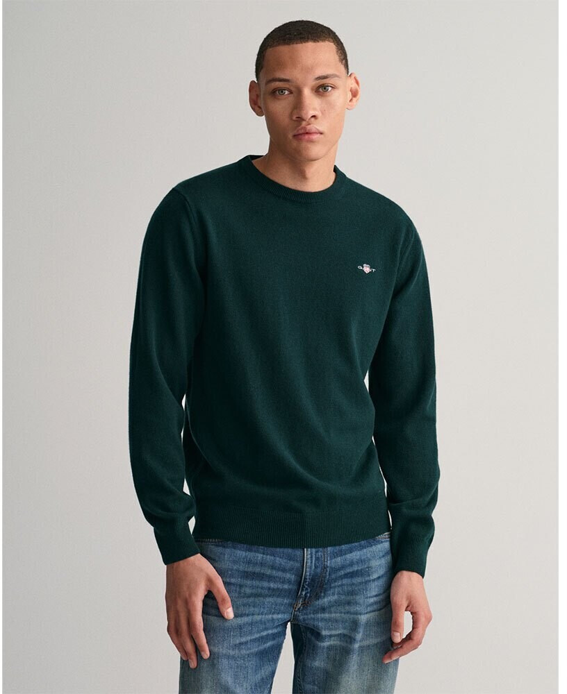 Lambswool cable crewneck sweater top